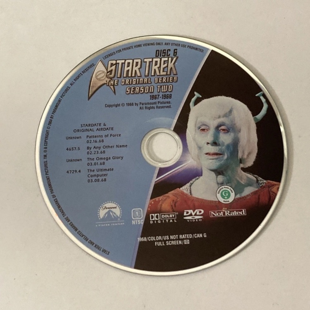 Star Trek Original Series: Season 2 Disc 6 Replacement DVD